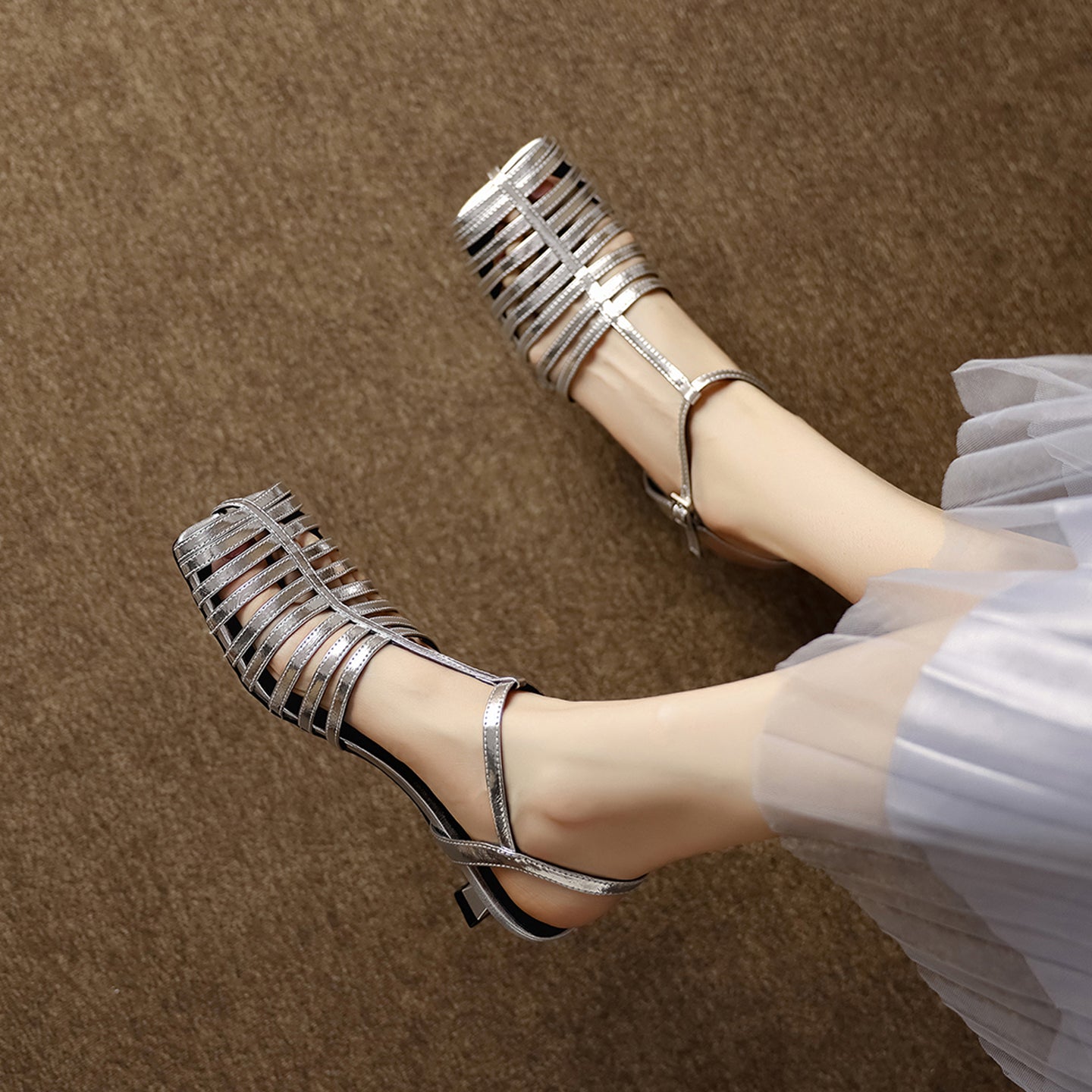 Women's Lambskin Cage Sandals