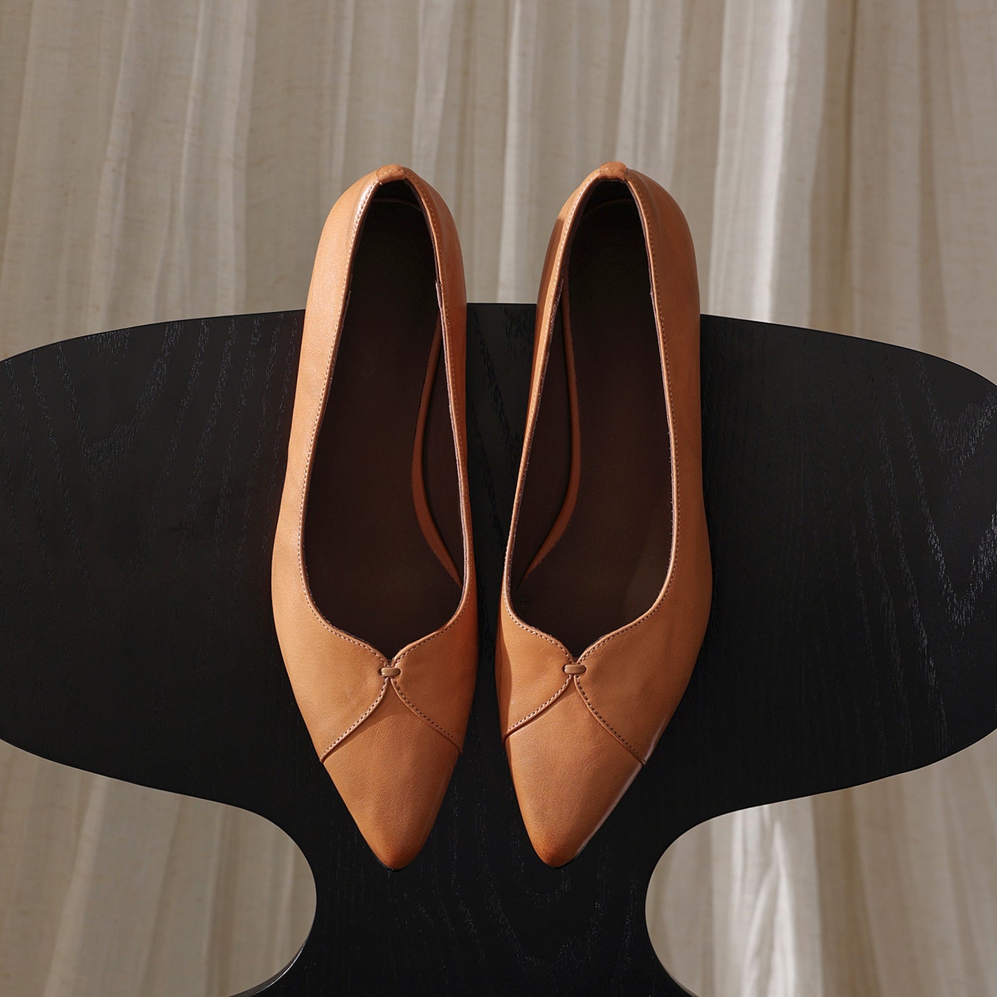Women's Washed Cowhide Kitten Heel Pumps | Pointed Toe Leather Dress Shoes