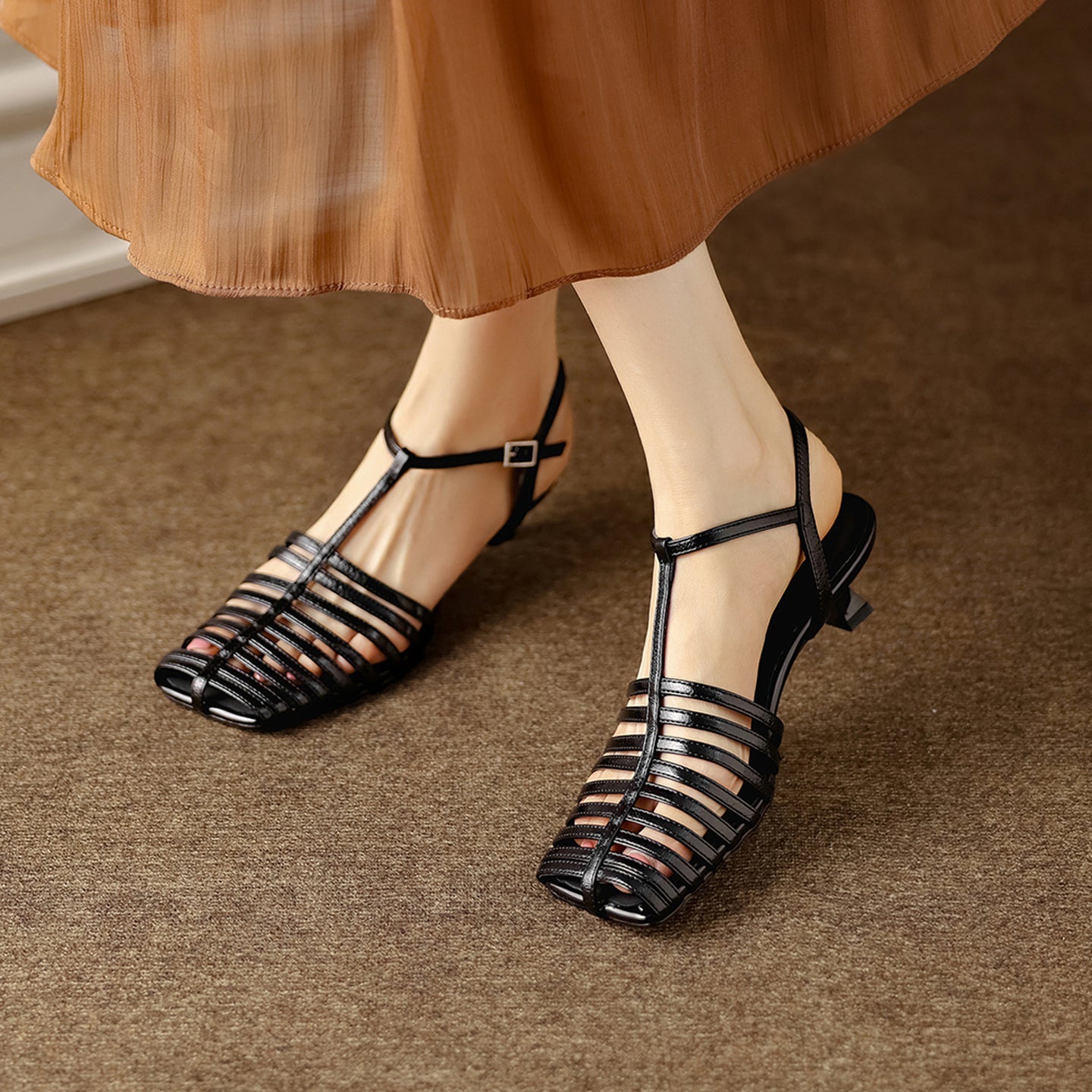 Women's Lambskin Cage Sandals